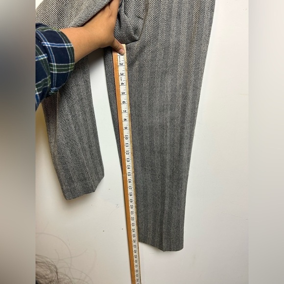 Vintage Talbots Plaid 100% Italian wool fabric pants gray zip waist size 4 - Picture 8 of 9